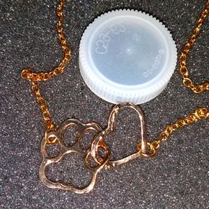 Pet Paw Heart Pendant Necklace